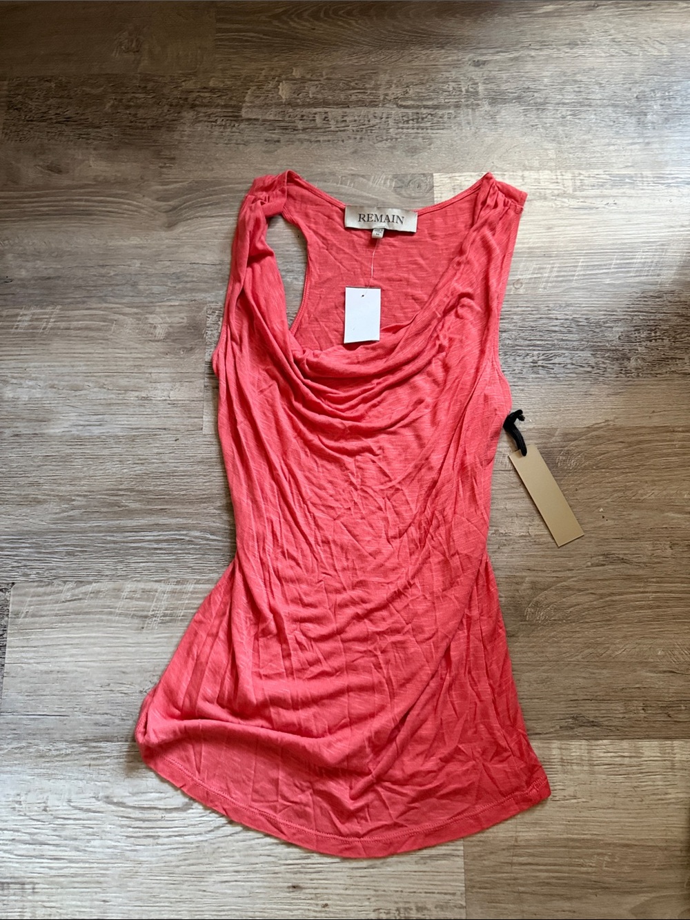 NWT Remain Chelsea Coral Draped Neck Sleeveless Women's Top